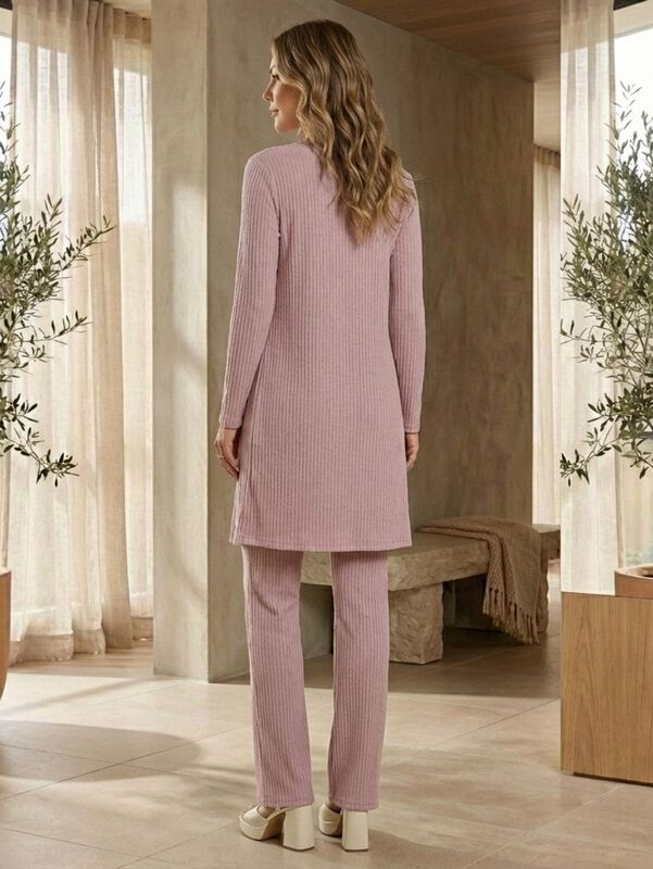 Conjunto Casual 3 Piezas Pantal&oacute;n, Blusa y C&aacute;rd... image number null