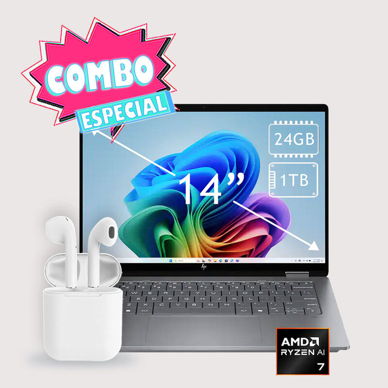 Combo Laptop Hp Omnibook X Flip 14" Ryzen Ai7 1... image number null