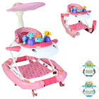 Andadera para Beb&eacute; Mecedora con Luces Bast&oacute;n Dirigible Altura Ajustable Ruedas de Goma Apta desde 6 meses o hasta 12 kg - Rosa