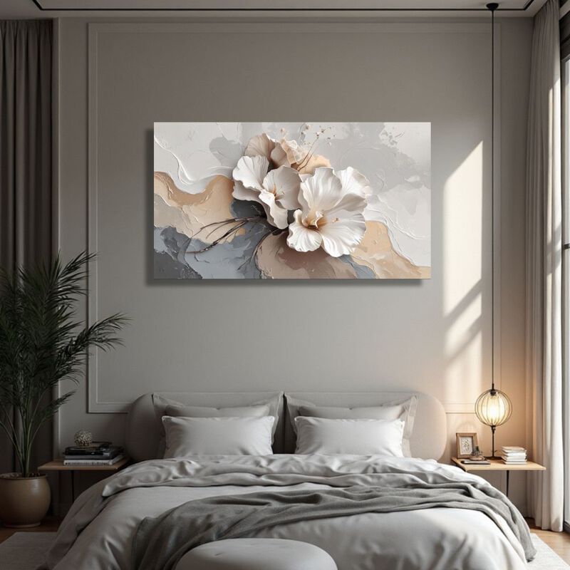 Cuadro Decorativo Bot&aacute;nica 90x122cm Flores Marr... image number null