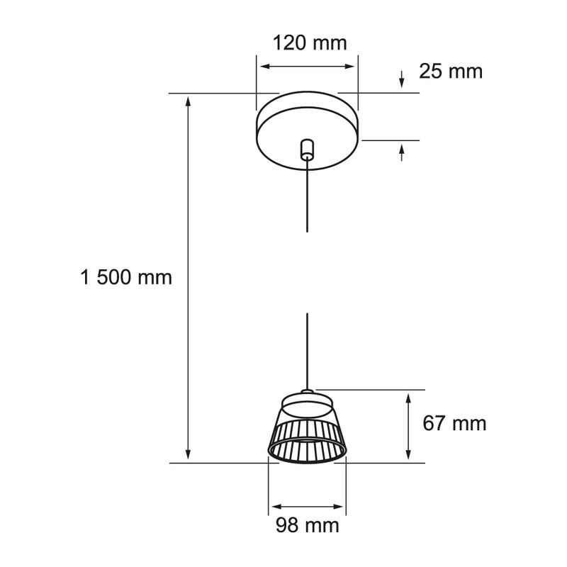 L&aacute;mpara Colgante LED de Acr&iacute;lico 1.50 m de Altu... image number null