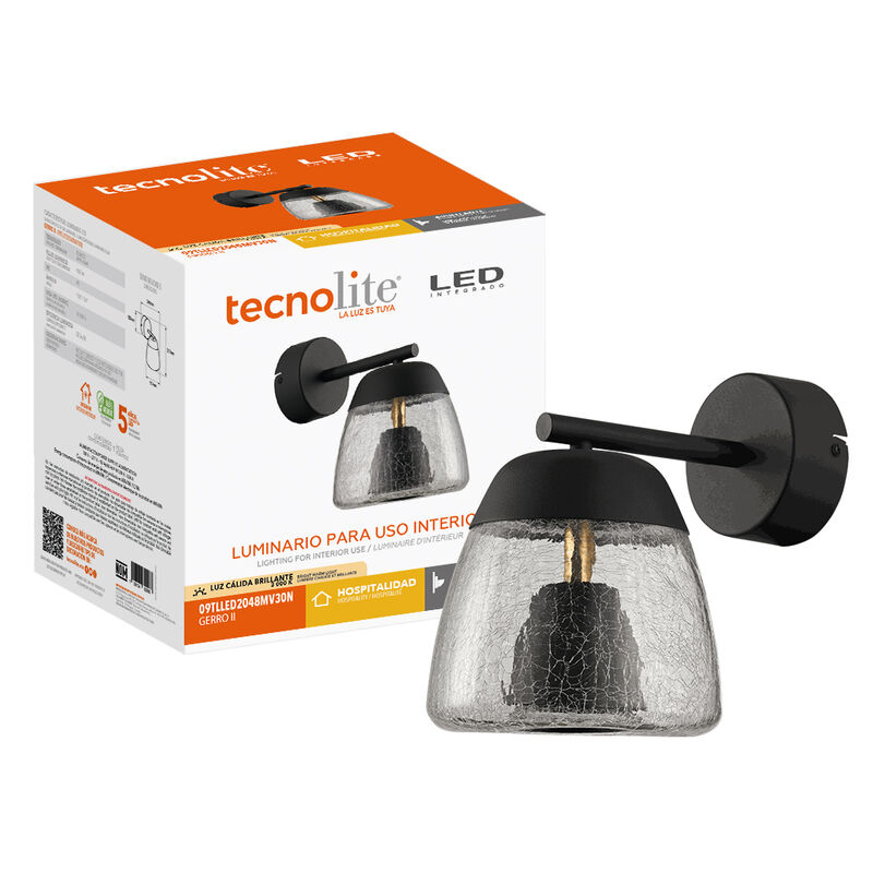 L&aacute;mpara de Pared Arbotante LED 9 W, Luz C&aacute;lida ... image number null