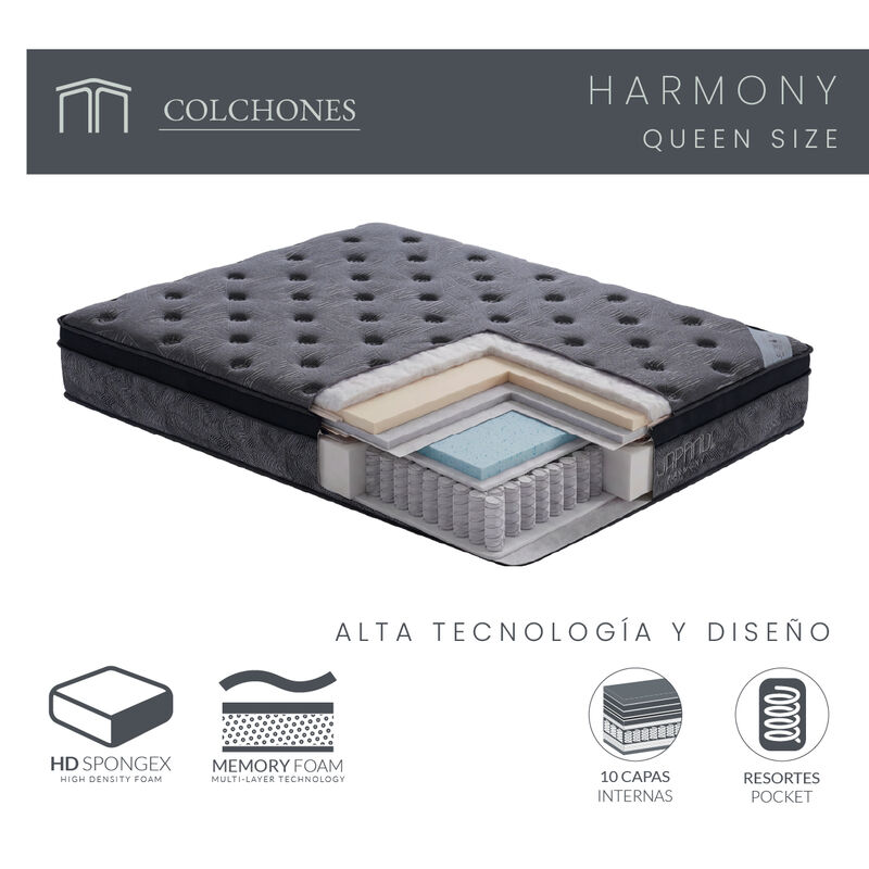 Colch&oacute;n Queen Size Japandi Harmony Memory Foam ... image number null