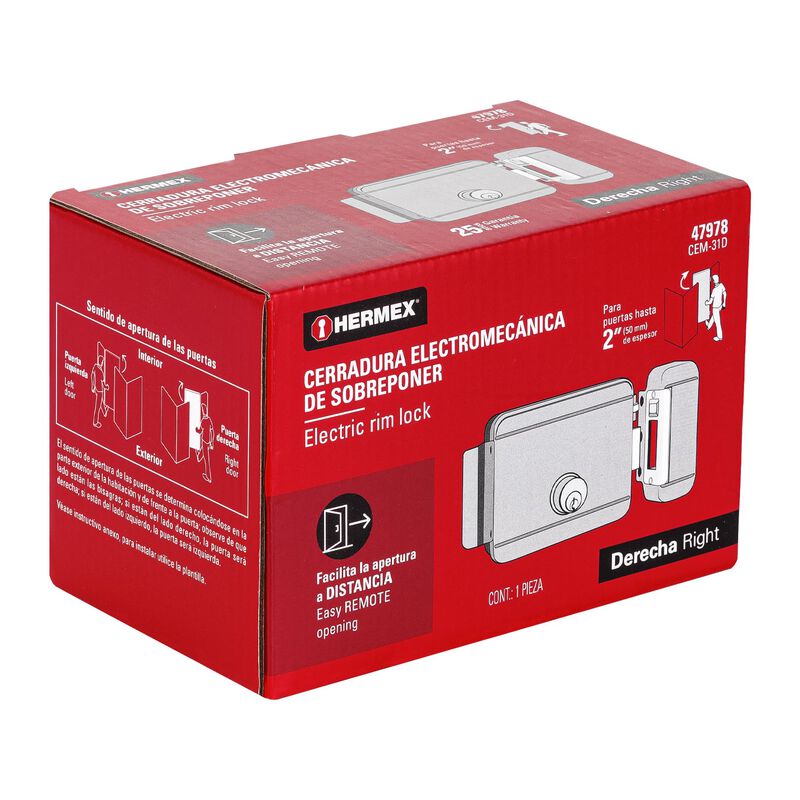 Cerradura Electromecánica sin Botón Derecha Her... image number null