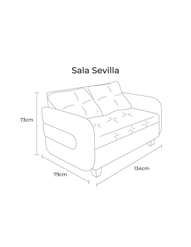 Set Sala 2  piezas Love Seat Sevilla gris image number null