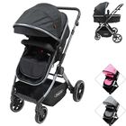 Carriola para Beb&eacute; Asiento Reversible Convertible a Bambineto Plegable Ruedas de Goma Cintur&oacute;n Apta a partir de 0 Meses - Negro
