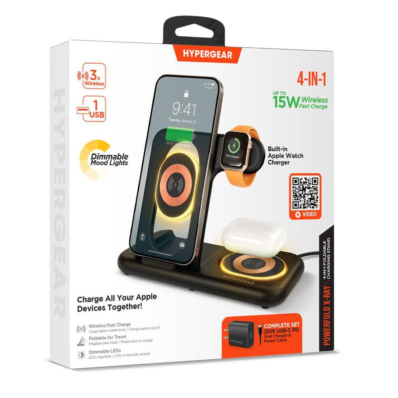 Cargador Base Inal&aacute;mbrica 4 en 1 de 15W Hyperge... image number null