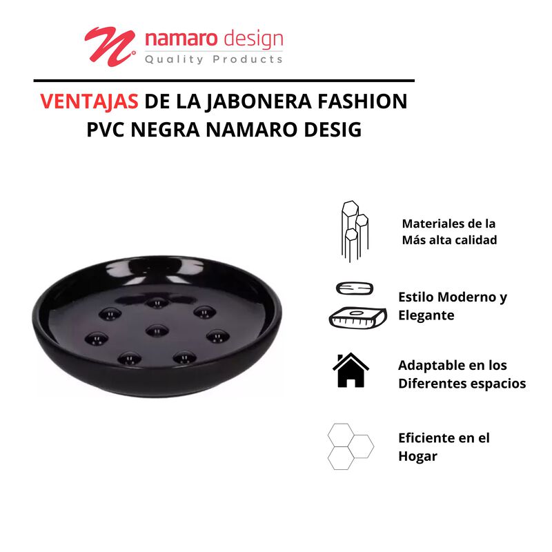 Jabonera Fashion Pvc Negra Namaro Design image number null