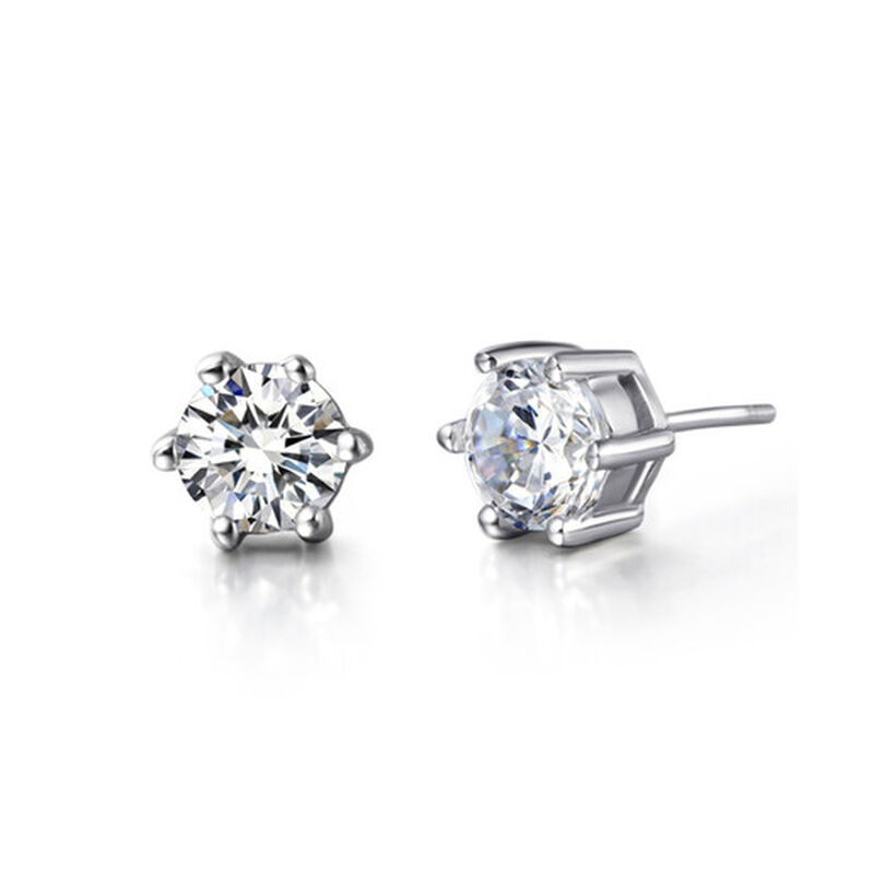 Aretes en Baño de Oro Blanco de 18K con Crista... image number null