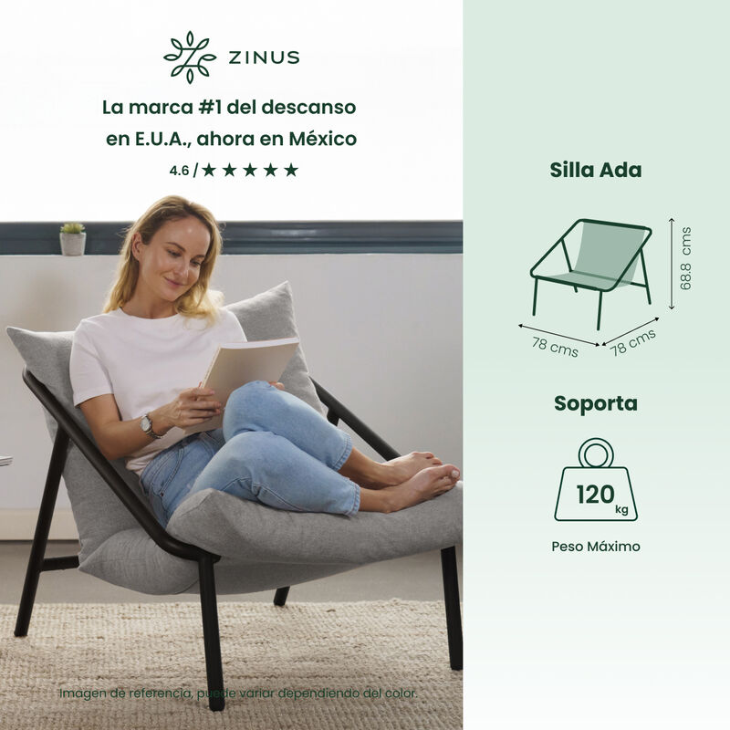 Zinus | Silla De Metal Zinus Ada Con Cojines De... image number null