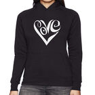 Sudadera Con Capucha Word Art Para Mujer - Coraz&oacute;n Amor - Negro