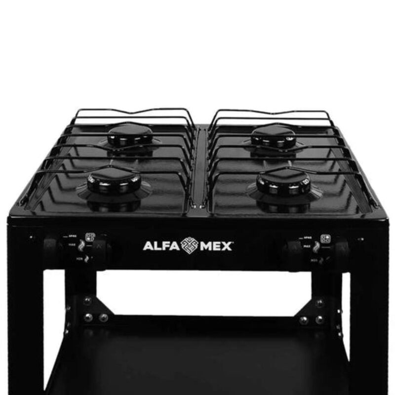 Parrilla de Estante Alfamex 4 Quemadores Negra ... image number null