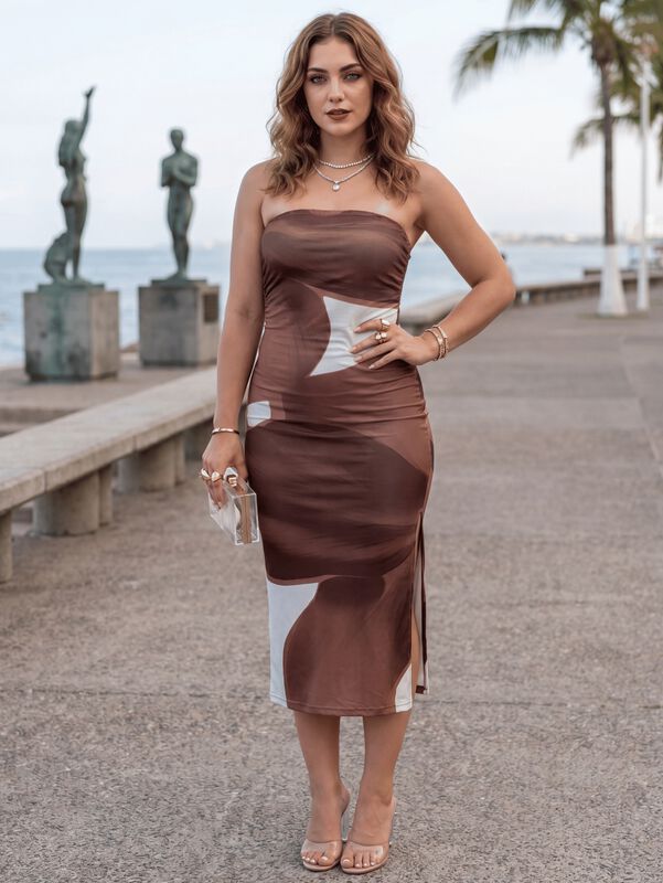 Vestido Casual Elegante Con Abertura Lateral Ve... image number null