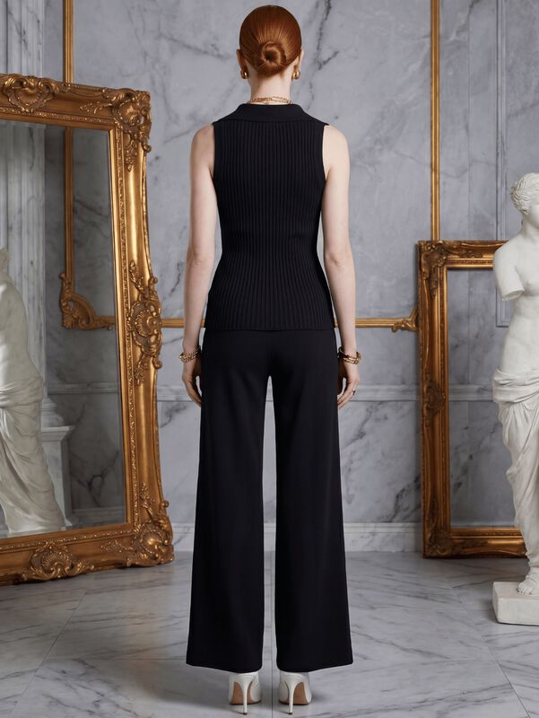 Conjunto 2 Piezas Elegantes Pantalon Recto Mas ... image number null
