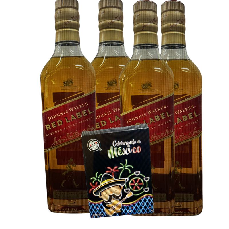 4 Botellas Whisky Johnie Walker Red Label 700 m... image number null