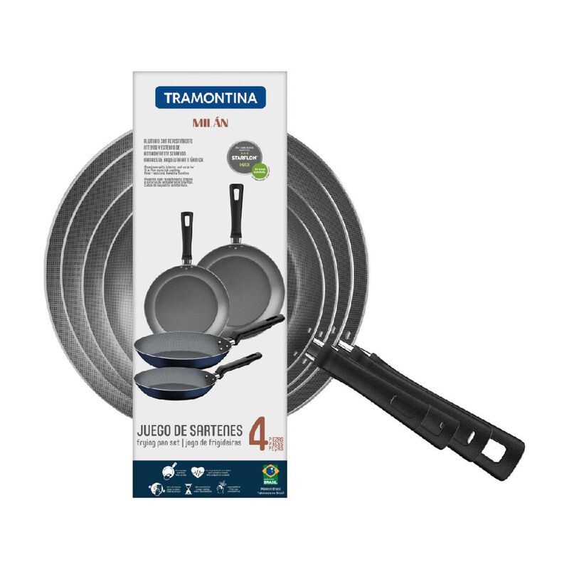 JUEGO 4 SARTENES TRAMONTINA 18-22-28-30 CM ALUM... image number null