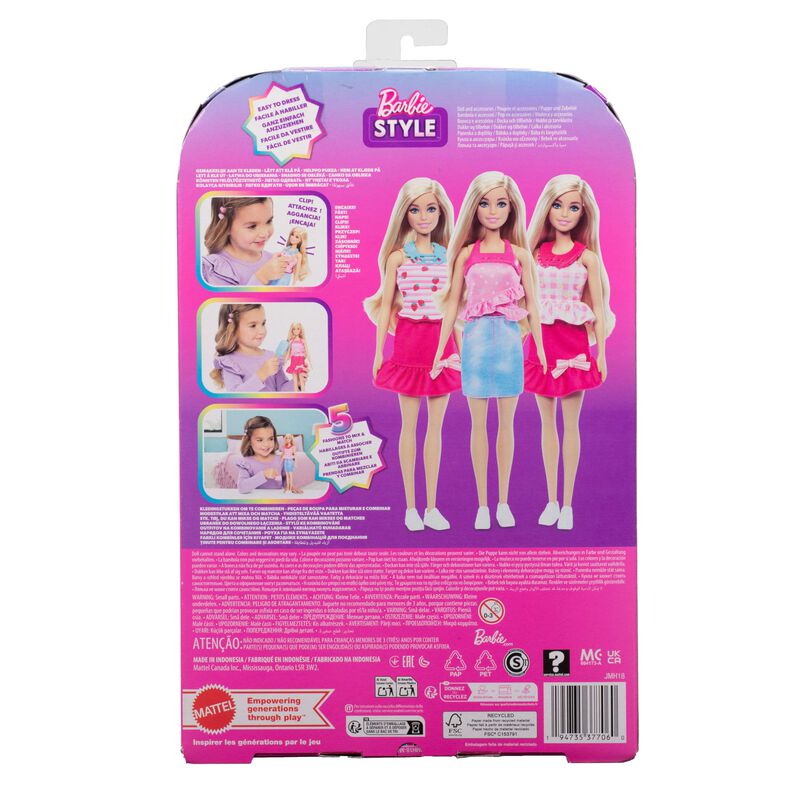 Mu&ntilde;eca Barbie F&aacute;cil De Vestir Con Ropa De Presi... image number null