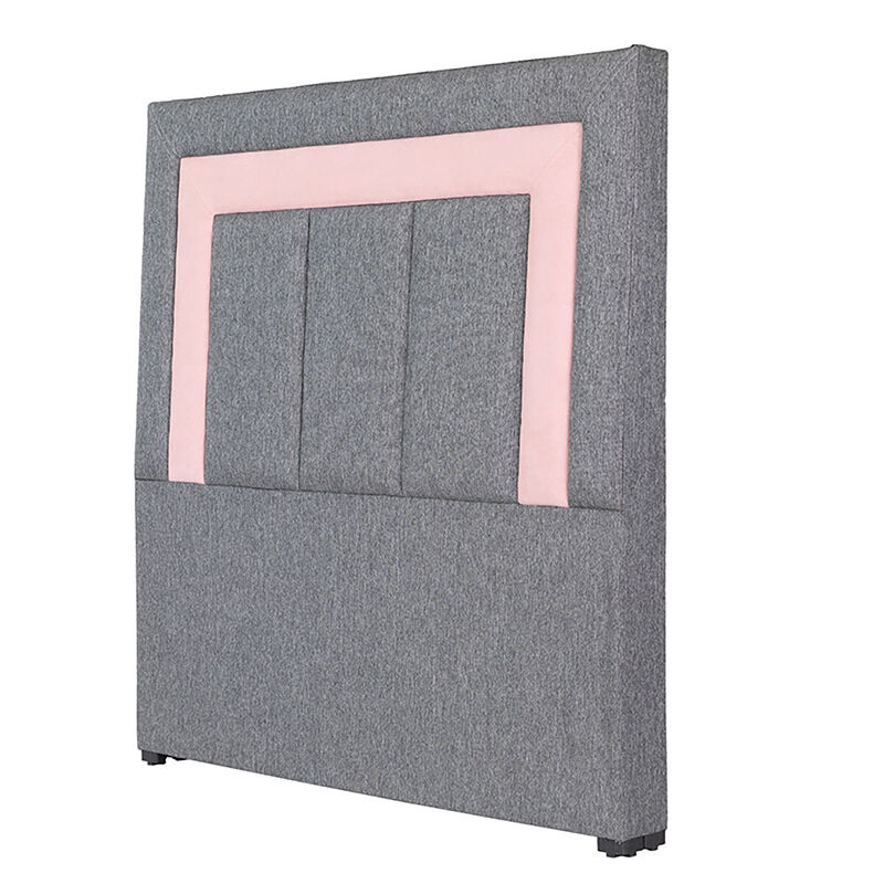 Cabecera Individual Dicasa Bora Gris-Rosa image number null