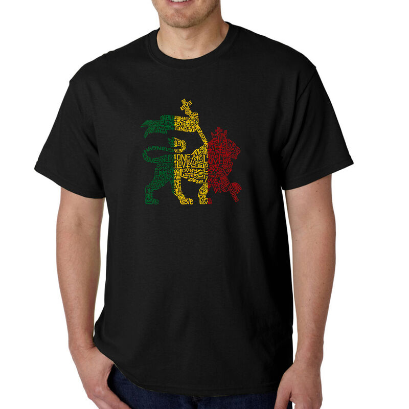 Camiseta Word Art Para Hombre - Le&oacute;n Rasta &middot; On... image number null