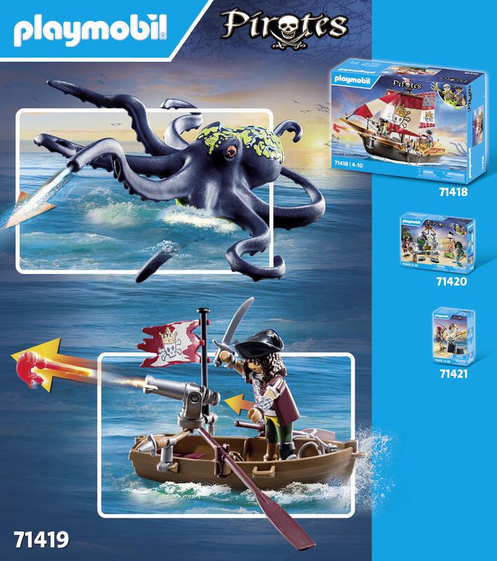 Juguete Playmobil Pirates Battle Con Pulpo Giga... image number null
