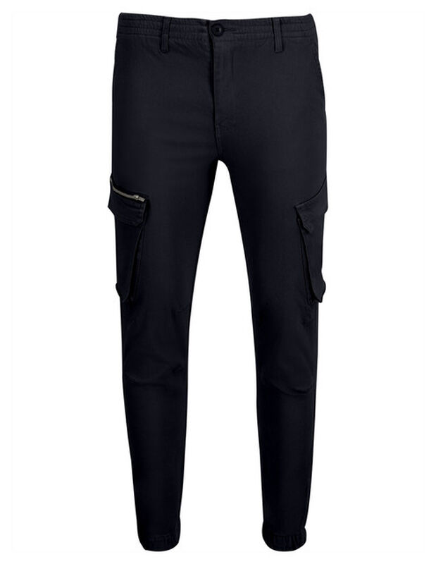 Pantalon Cargo Bolsas Laterales Caballero Negro... image number null