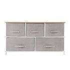 Cajoneras para Recamara con 5 Cajones, 2 Niveles y 1 Repisa Gris Claro Bluelander