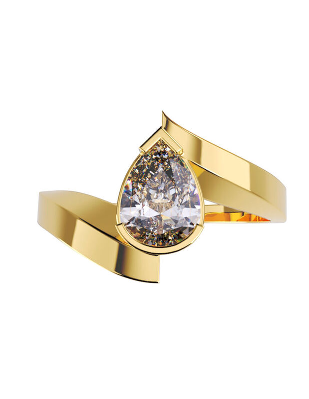 Anillo de Compromiso en Oro de 14K con Circonia... image number null