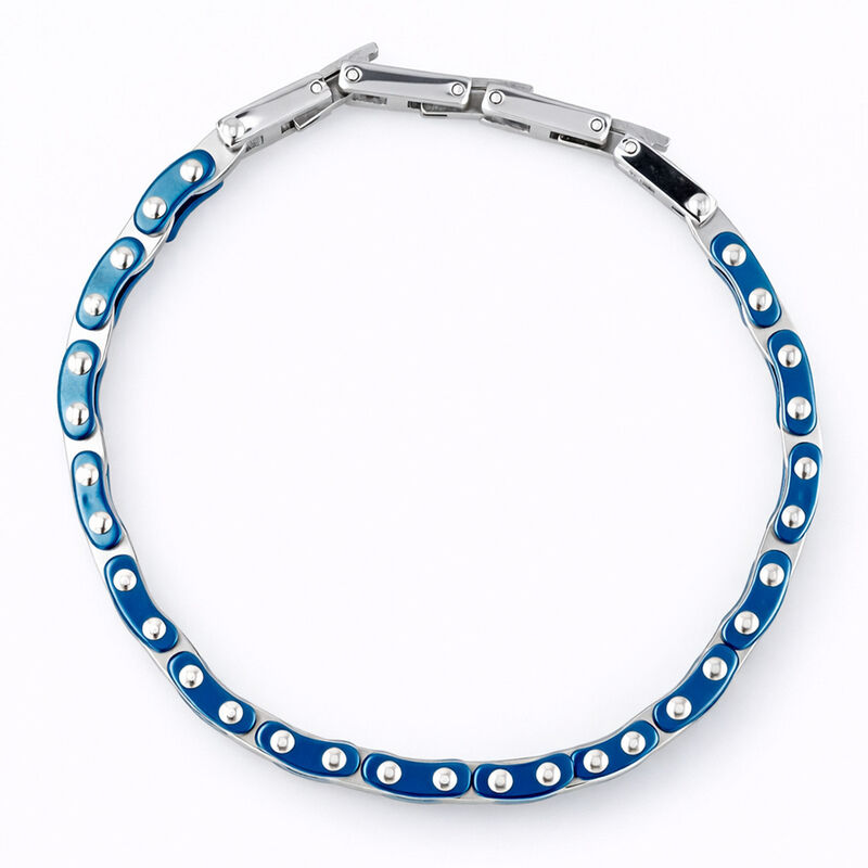 Pulsera De Acero En Color Azul Y Blanco Para Ca... image number null