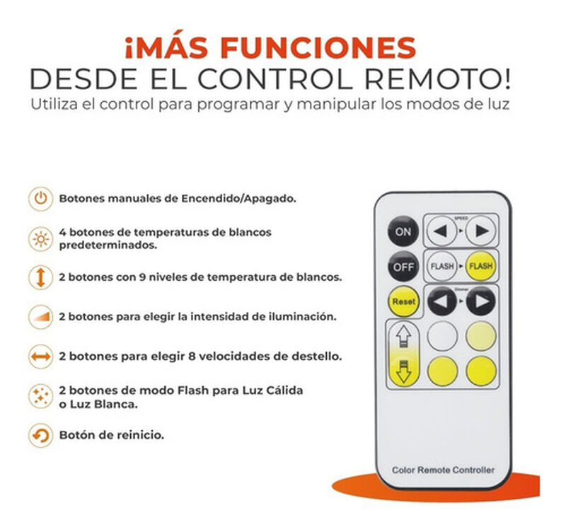 Tira Led 5m Longitud 24w Luz Blanca Ip65 Contro... image number null