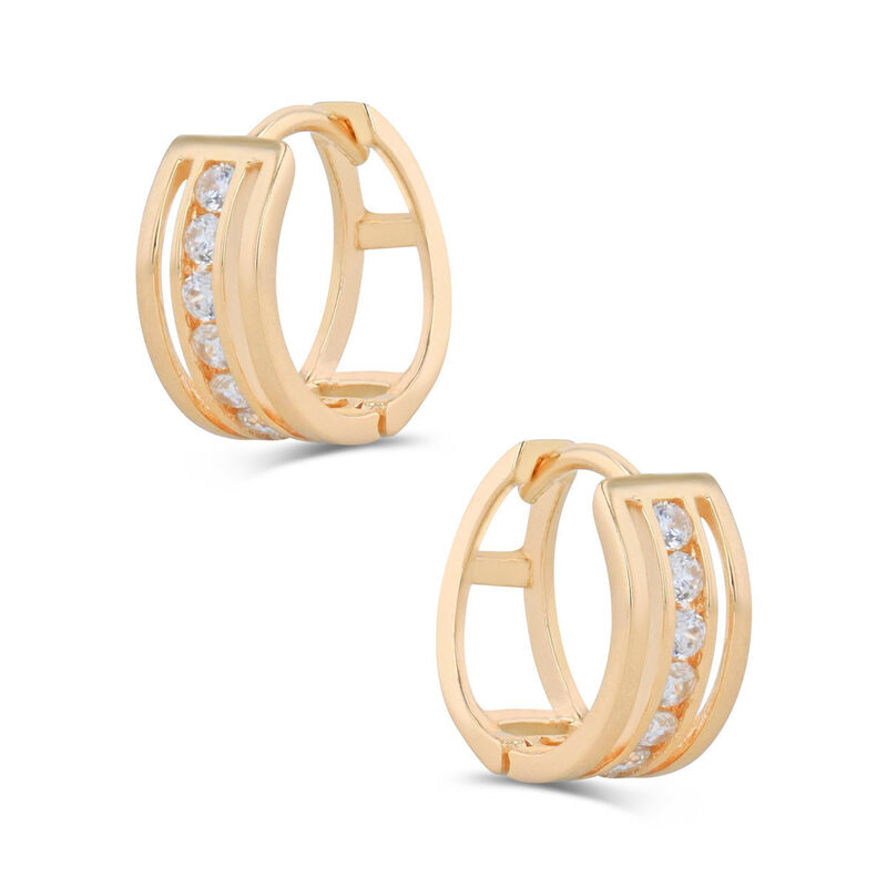 Arracadas De Oro Amarillo 14k Con Zirconias (10... image number null