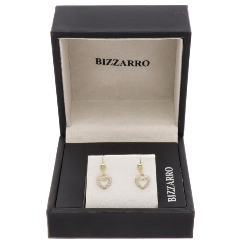 Aretes De Corazon En Oro 10k Con Zirconias Prb-... image number null