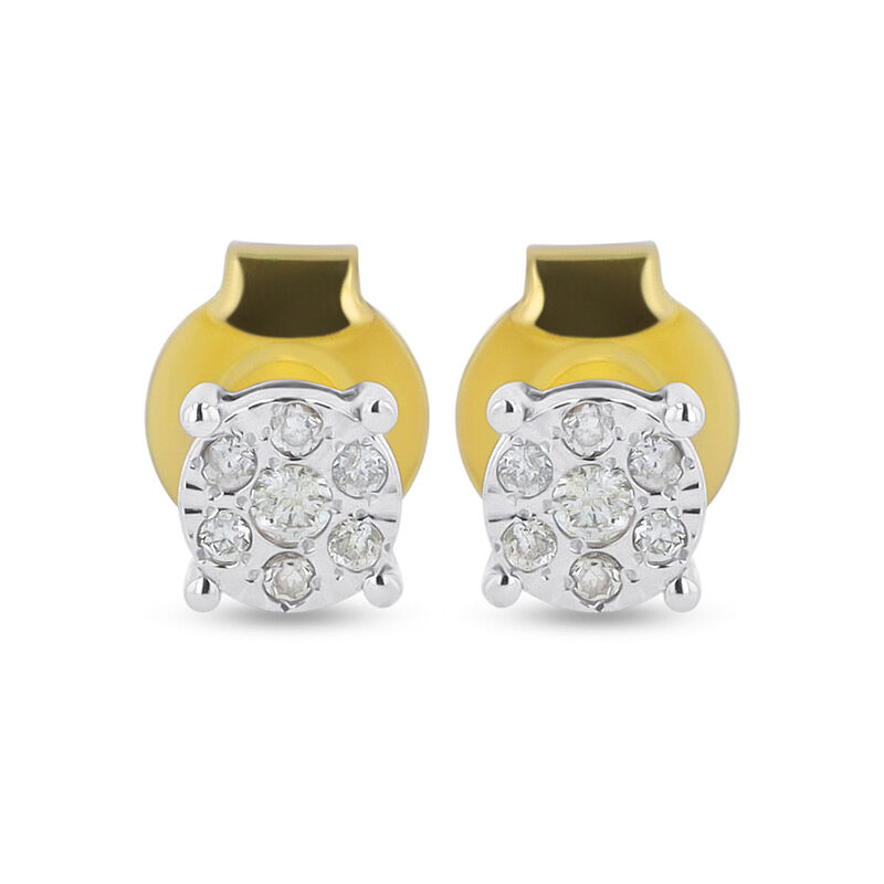 Aretes De Oro Amarillo Con Platinado 10K Con 8P... image number null