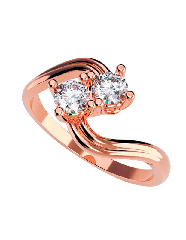 Anillo de Compromiso en Oro de 14K con Circonia... image number null