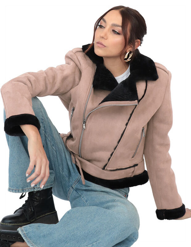 Chamarra Mujer Peluche En Cuello Alta Calidad C... image number null