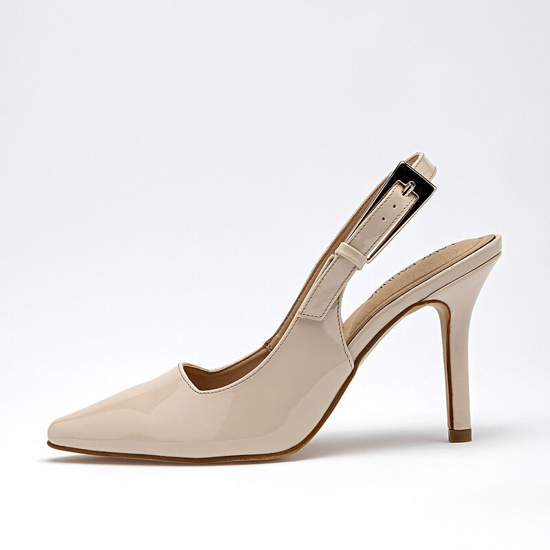 Lady Paulina zapatilla para mujer beige charol ... image number null