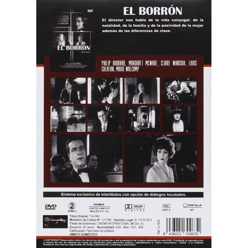 El Borr&oacute;n [dvd] (1921) The Blot image number null