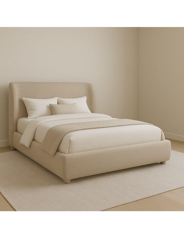 Cama Matrimonial Nicky Gris, Tapizado Edimburgo... image number null