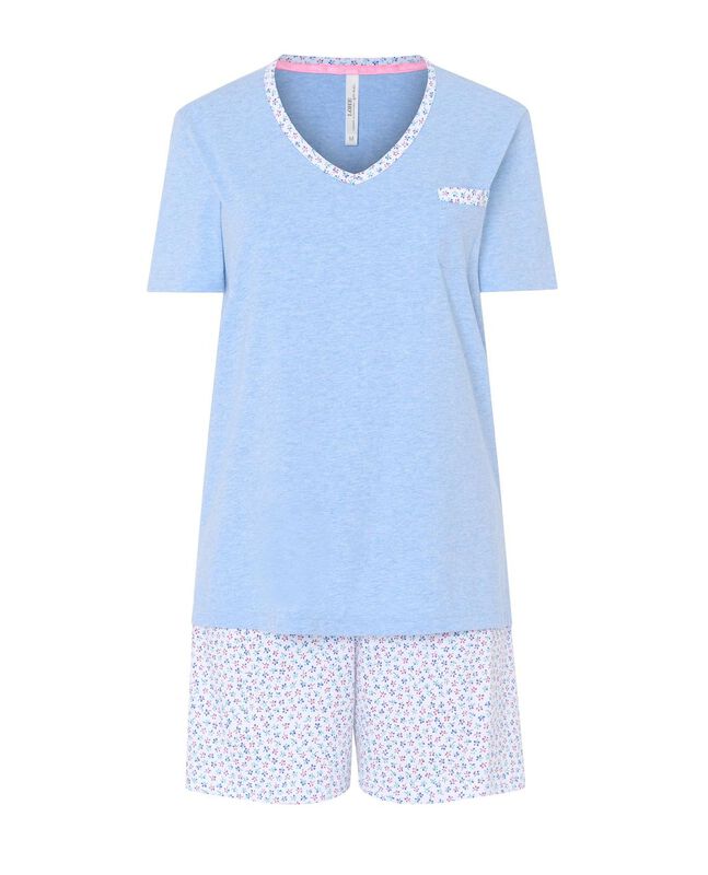 Pijama Corto Vigore con Flores Celeste image number null