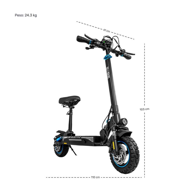 Scooter Eléctrico Plegable Bx45 Monopatín 45km ... image number null