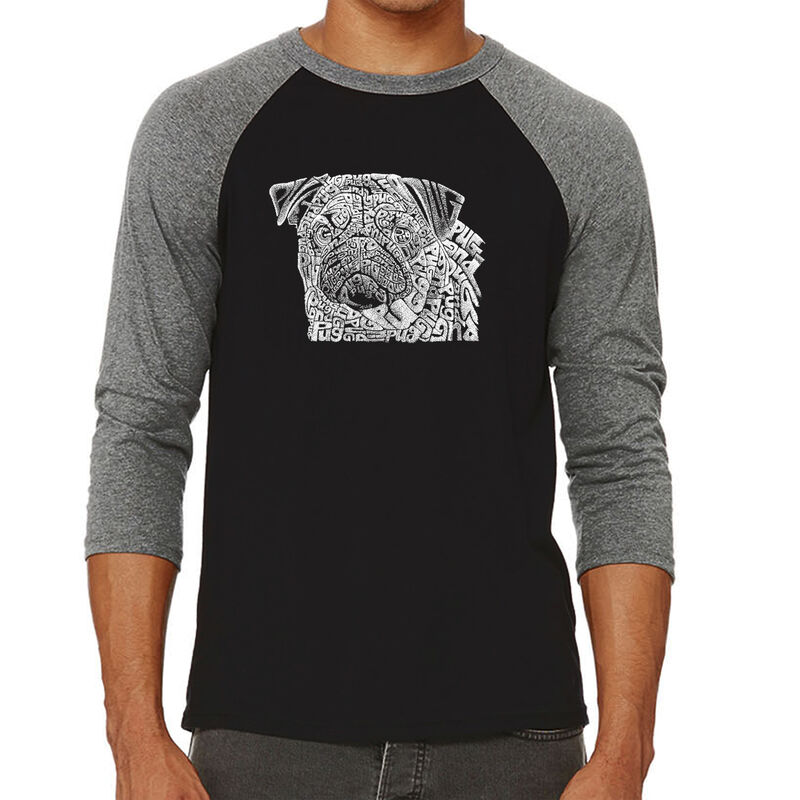 Camiseta Ragl&aacute;n de B&eacute;isbol Word Art Para Hombre... image number null