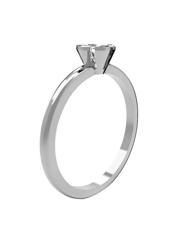 Anillo de Compromiso en Oro Blanco 14K con Circ... image number null