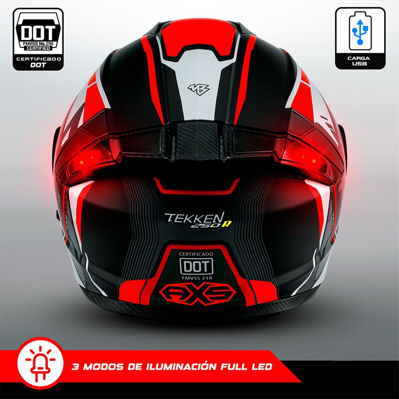 Casco Certificado Axs Tekken Talla L + Audifono... image number null