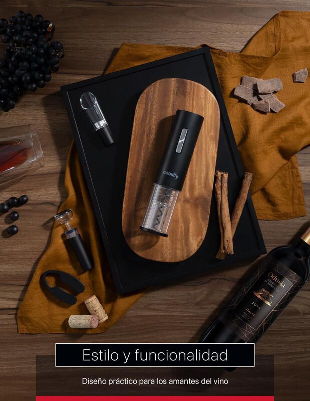 Sacacorchos el&eacute;ctrico Cookify de acero inoxidab... image number null