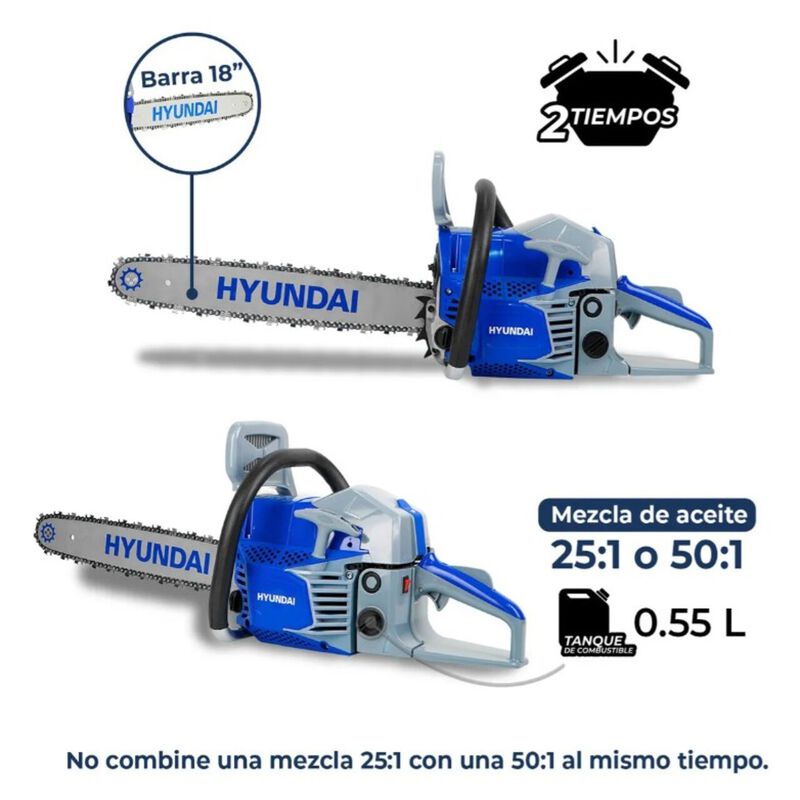 Motosierra A Gasolina Hyundai 18 Pulg Turbo455 ... image number null
