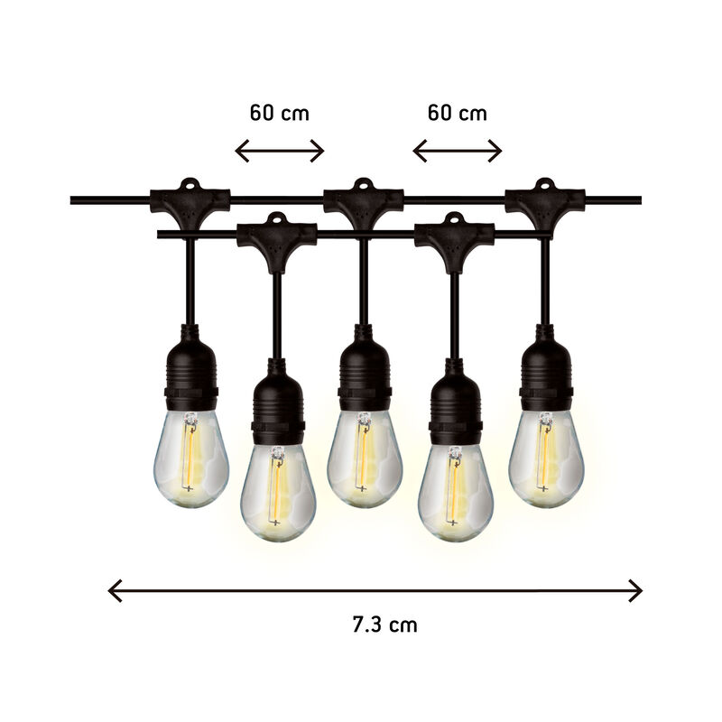 Guirnalda LED Aksi Exteriores con 12 Focos 1W 7... image number null