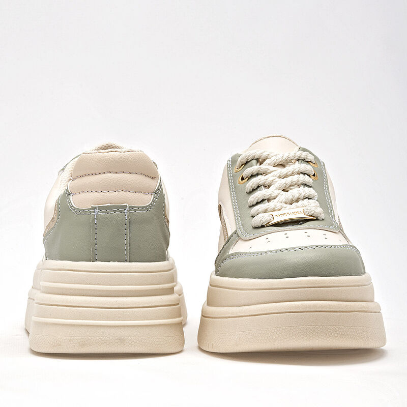 Moramora Tenis urbano para mujer blanco verde image number null