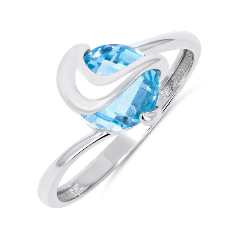 Anillo Promesa De Oro Blanco 14k Con Zirconia A... image number null