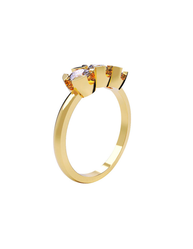 Anillo de Compromiso en Oro Amarillo 14K con Ci... image number null