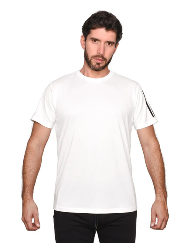 Playera De Manga Corta Cuello Redondo Blanco Co... image number null