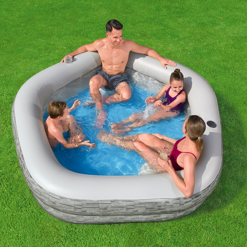 Alberca Inflable Familiar Decorado Piedra 2.13m... image number null